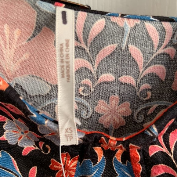 Free People Sasha Corset-Inspired Bust Floral Mini Dress Black Combo Size XS - Picture 13 of 16